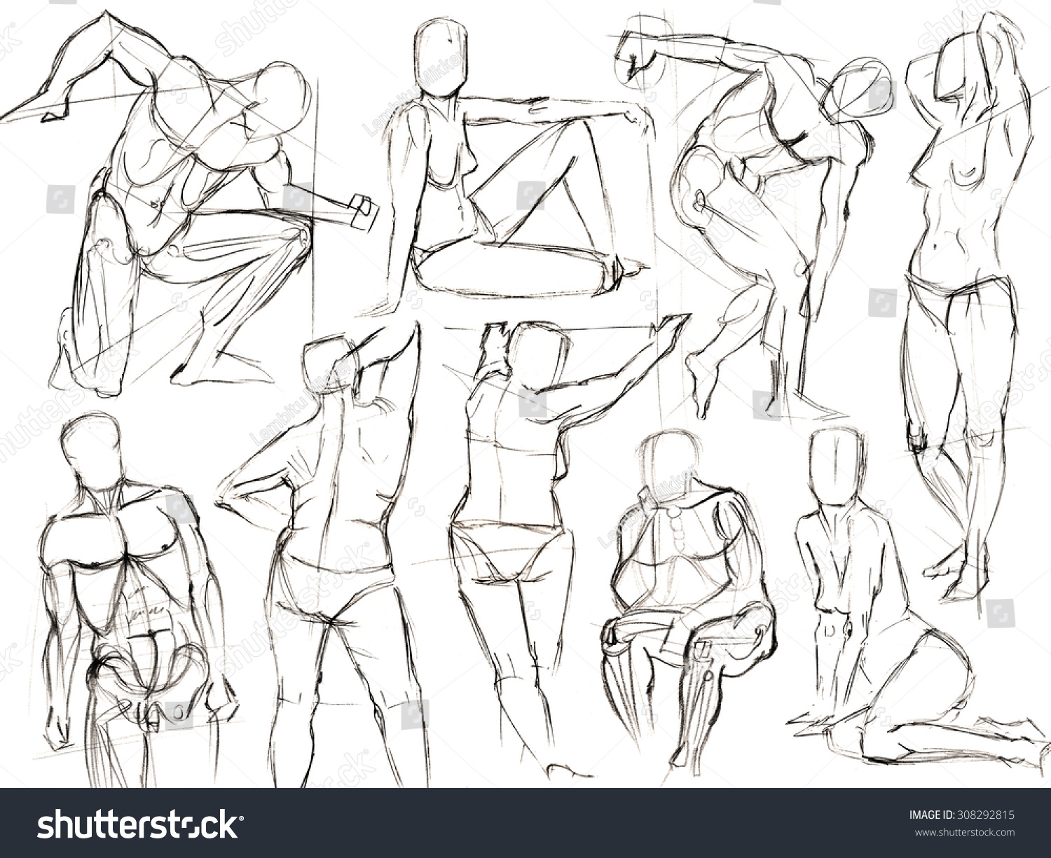 1500x1225 Pencil Sketch Of Human Figure Classic Black White Pencil Drawing