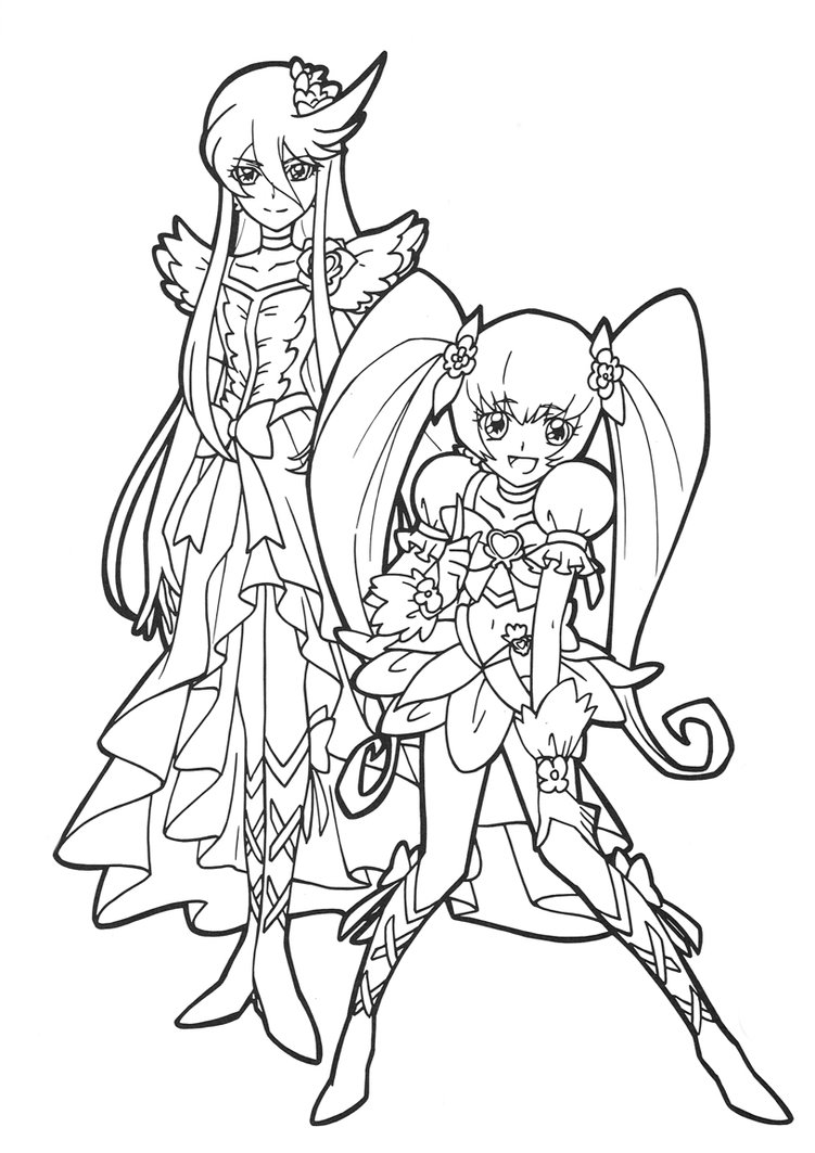 751x1063 Pretty Cure Sunshine And Moonlight Base By Fukkiretawhitellama