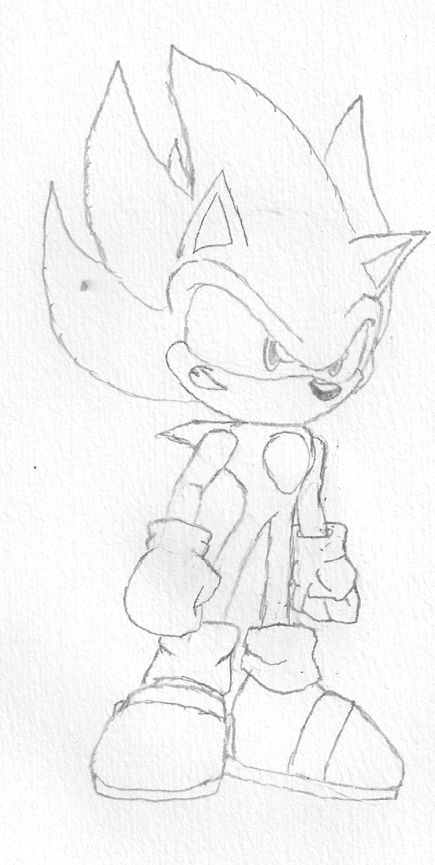 627x1245 Super Sonic Sketch By Raketth