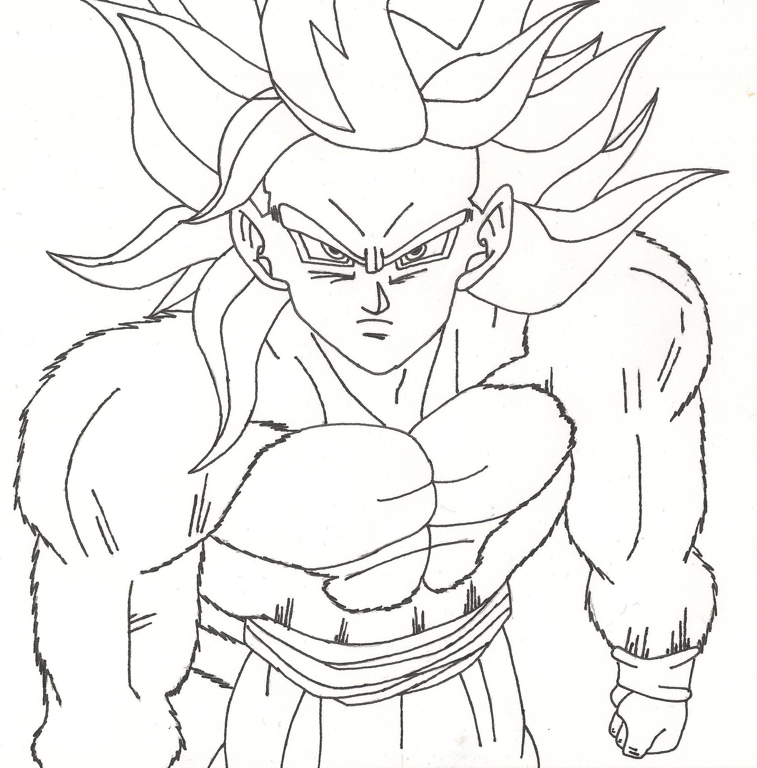 2431x2467 Dragon Ball Z Coloring Pages Goku Super Saiyan 4 Colouring