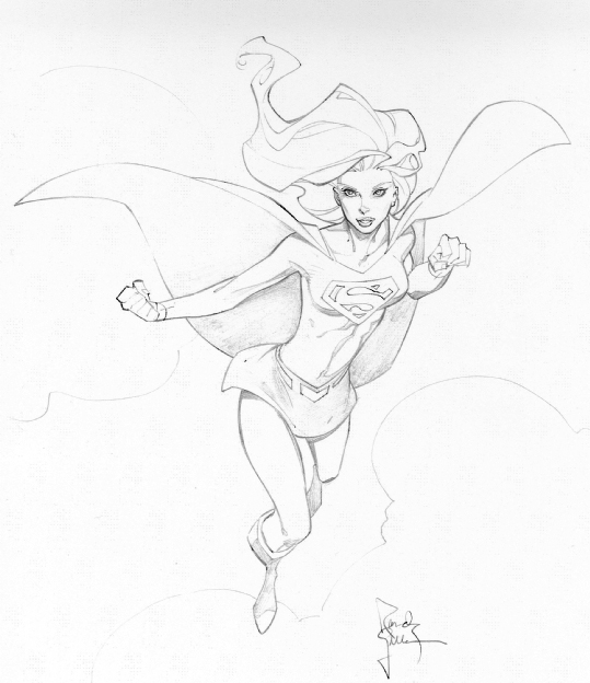 539x624 Supergirl Con Sketch By Randygreen On Sketch