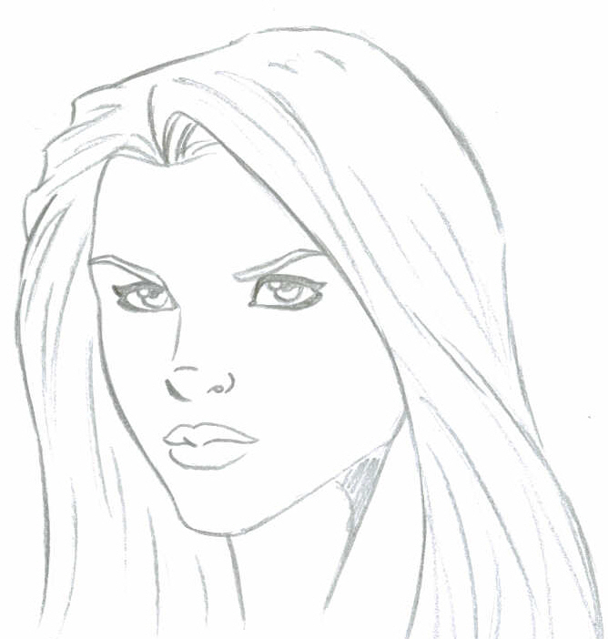 668x702 Supergirl Face Sketck By Faust40