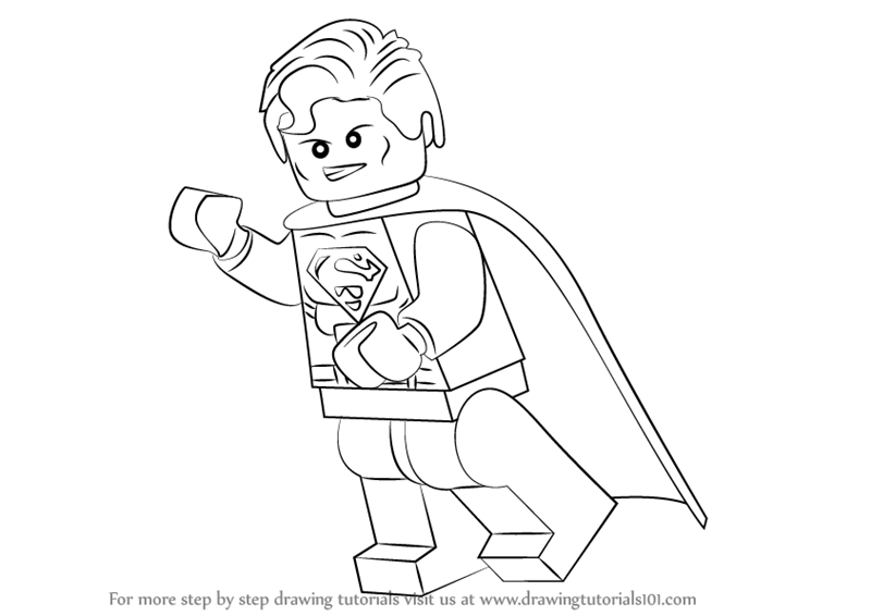 800x566 Learn How To Draw Lego Superman (Lego) Step By Step Drawing