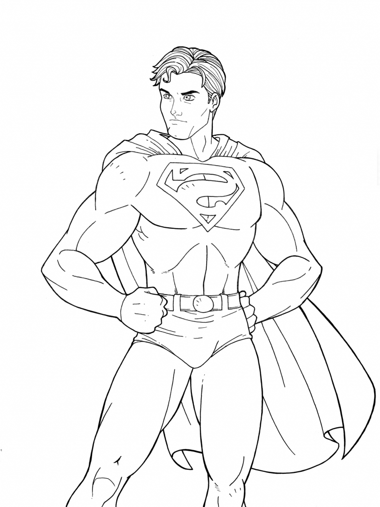 768x1024 Simple Superman Drawing