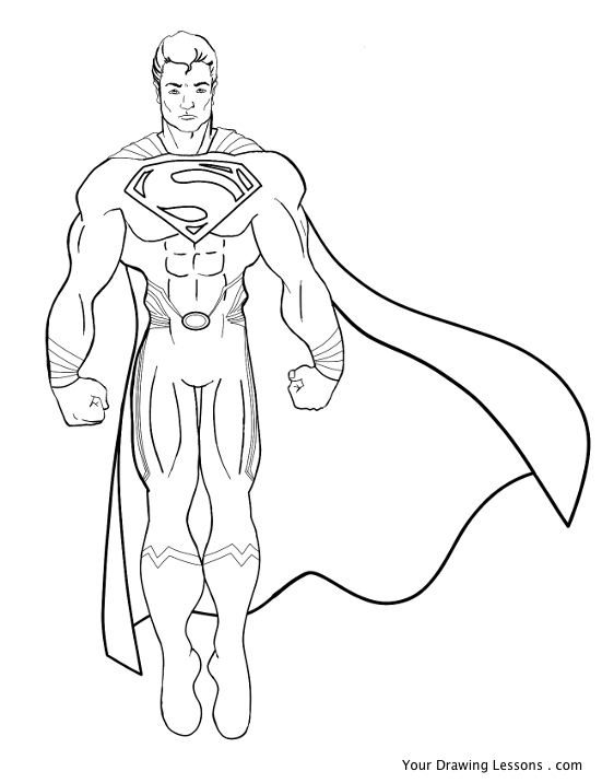 551x716 Superman Drawing A Drawing Of Superman. Black And White