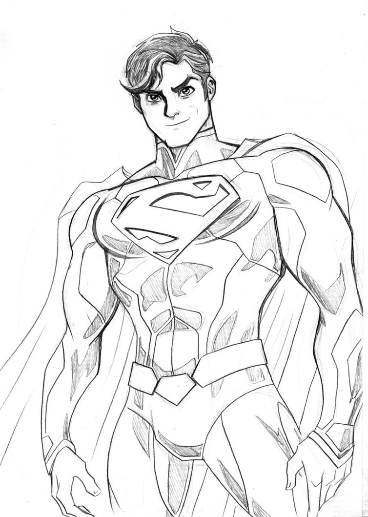 754x1059 Superman Drawings In Pencil Easy