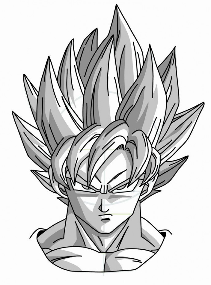 688x928 How Draw Manga Goku Super Saiyan From Dragonball Z How
