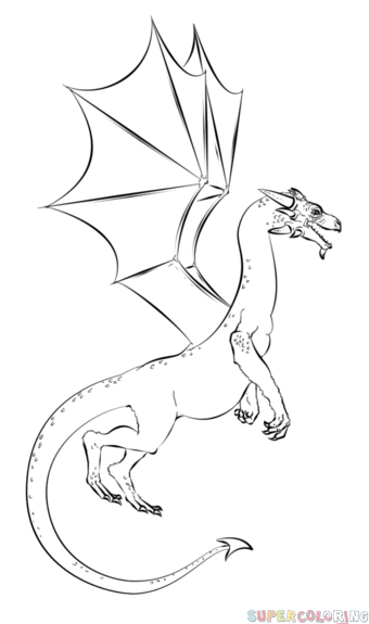 340x575 How To Draw A Realistic Dragon Step By Step Drawing Tutorials