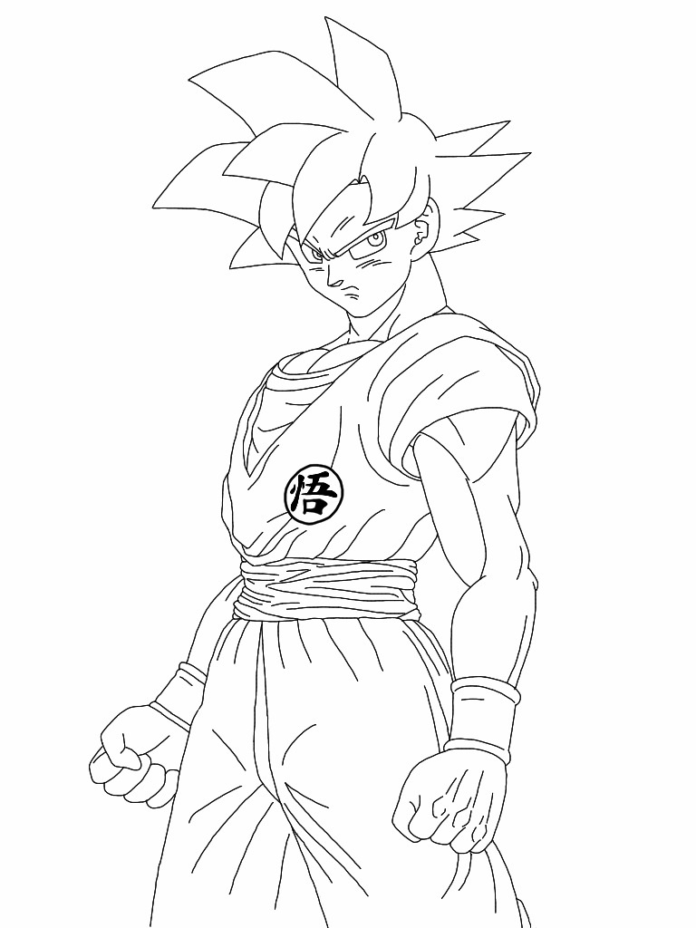768x1024 Super Saiyan God Goku Lineart. By Delvallejoel