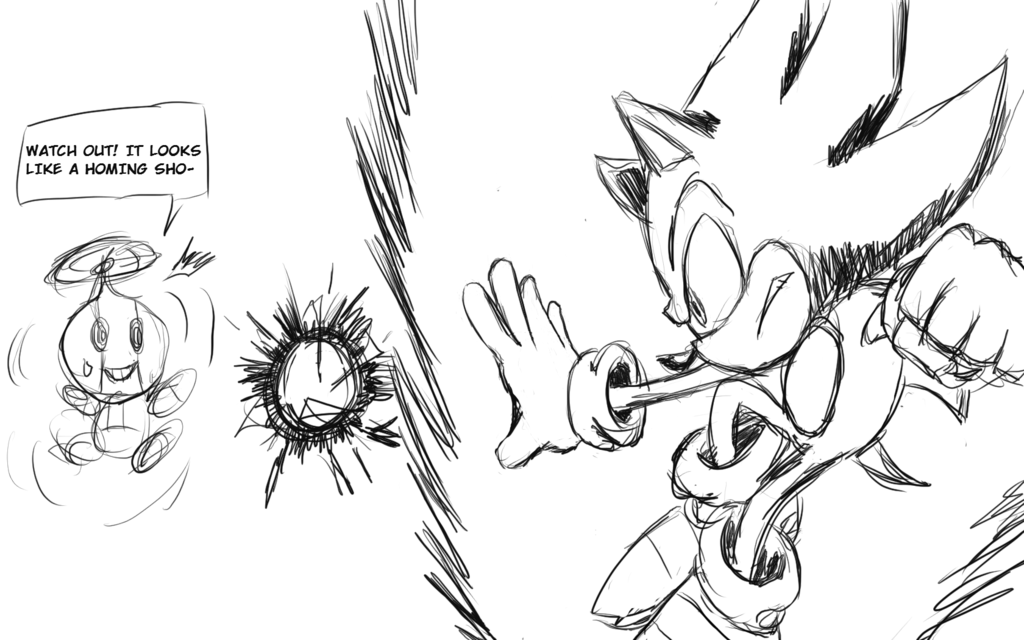 1024x640 Super Sonic Sketch By Gamelordabd2