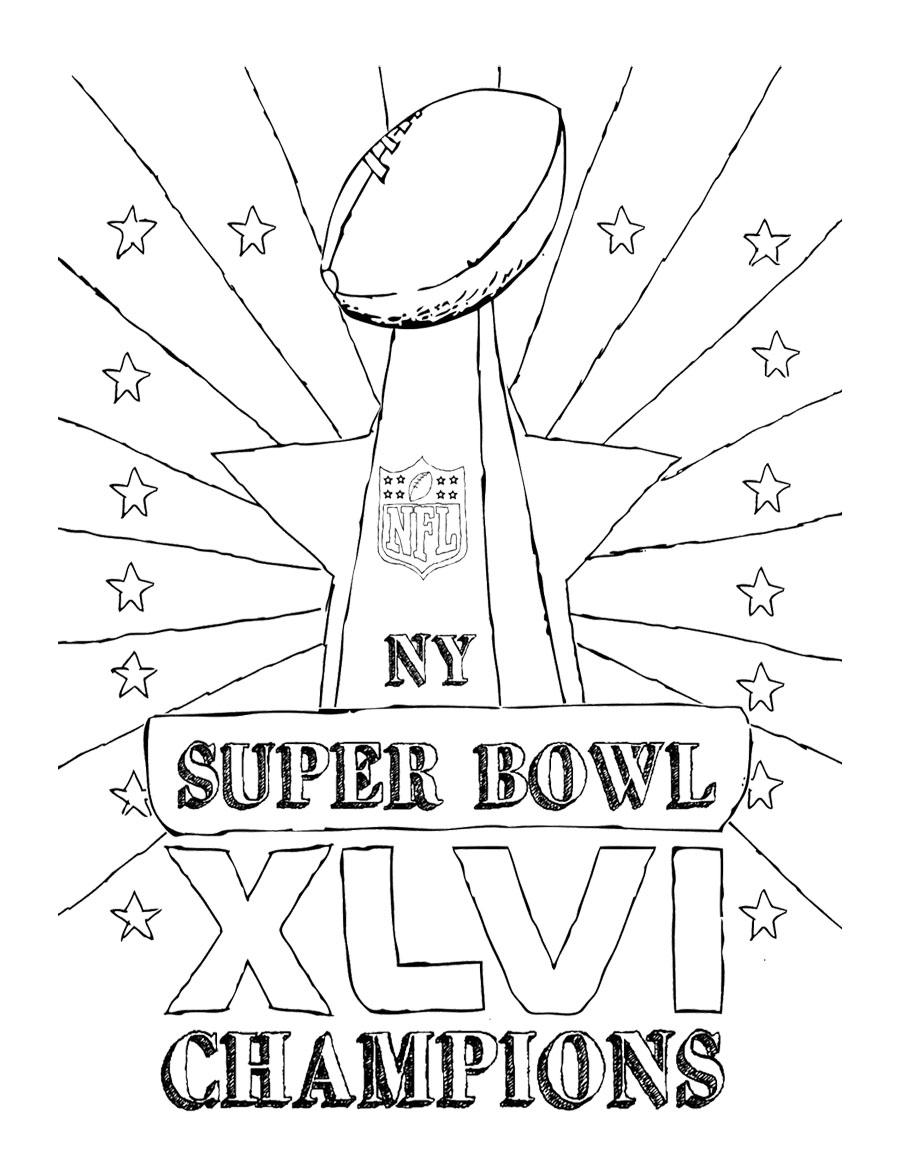 900x1165 Super Bowl Champions Coloring Page For Kids Party