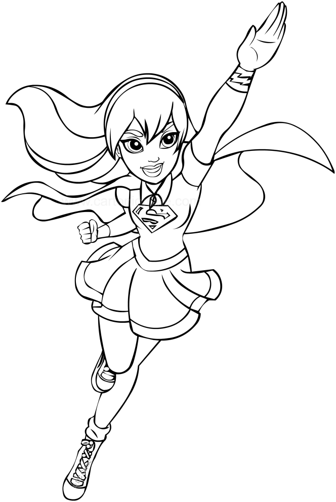 664x992 Supergirl (Dc Superhero Girls) Coloring Page