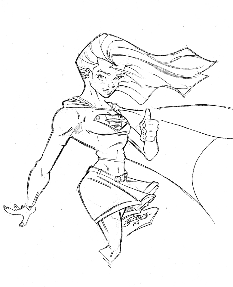 775x954 Supergirl Sketch By Jazzry