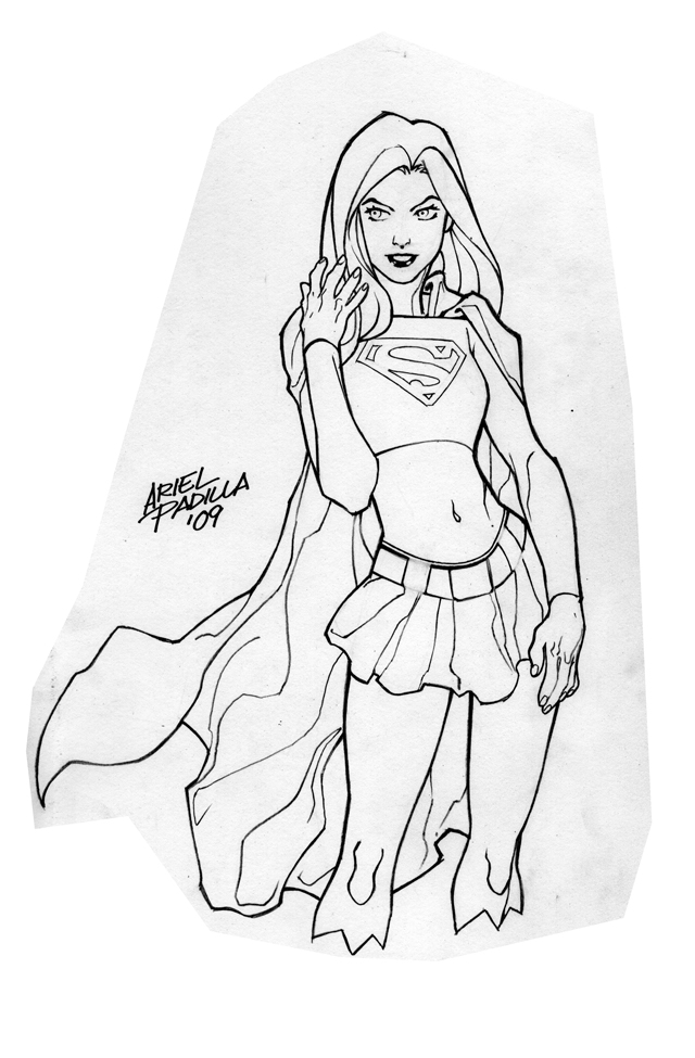 640x975 Supergirl Sketch By Arielpadilla