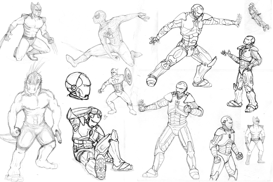 900x600 Superhero Sketches By Tsebresos