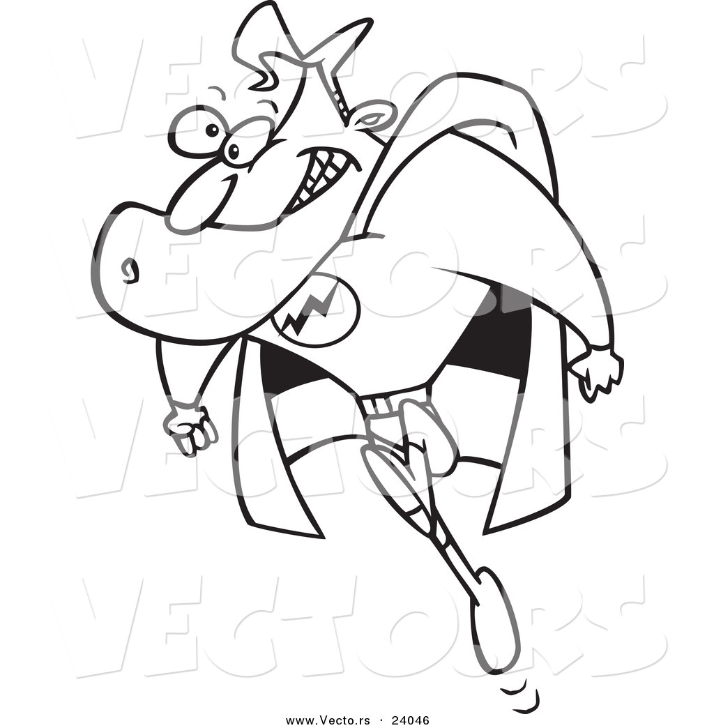 1024x1044 Vector Of A Cartoon Running Super Guy