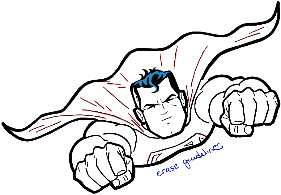 909x632 How To Draw Superman From Dc Comics In Easy Step By Step Drawing
