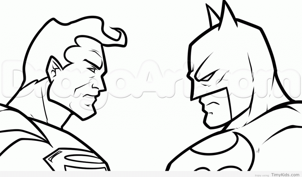 1024x600 Batman Vs Superman Coloring Pages Timykids