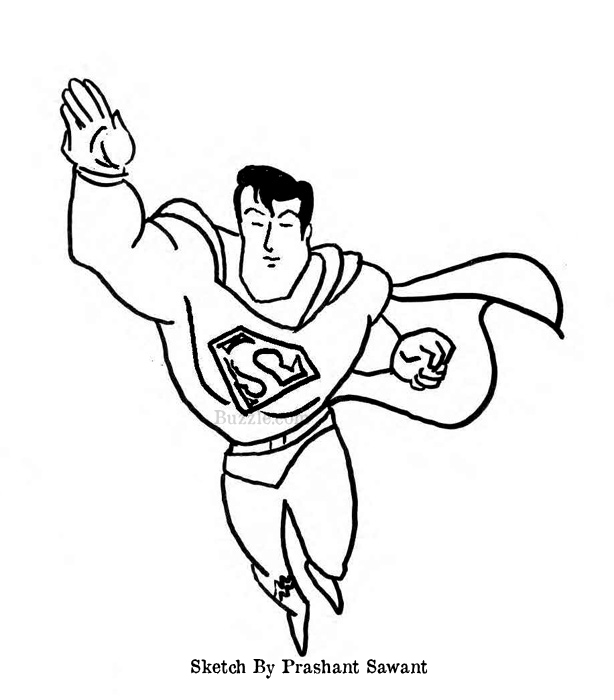 Superman Cartoon Drawing at GetDrawings | Free download