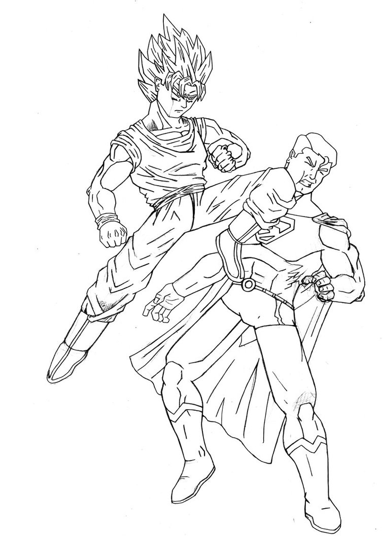 755x1057 Goku Vs Superman Pencil By Stark Liverbird