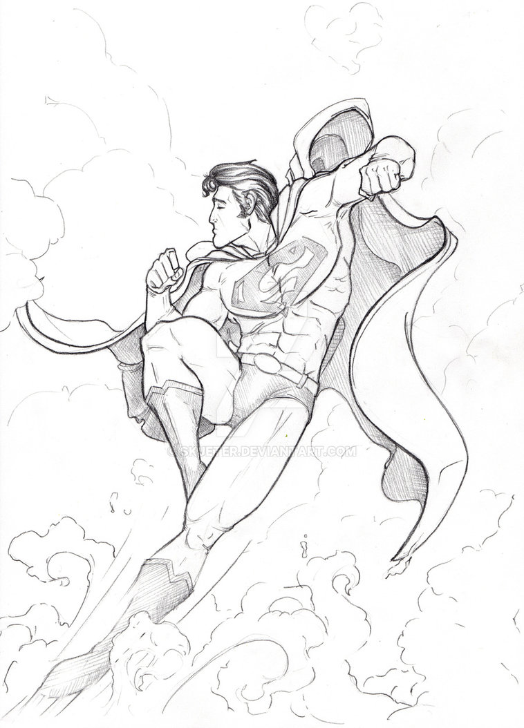 758x1054 Superman Pencil By Skjeter
