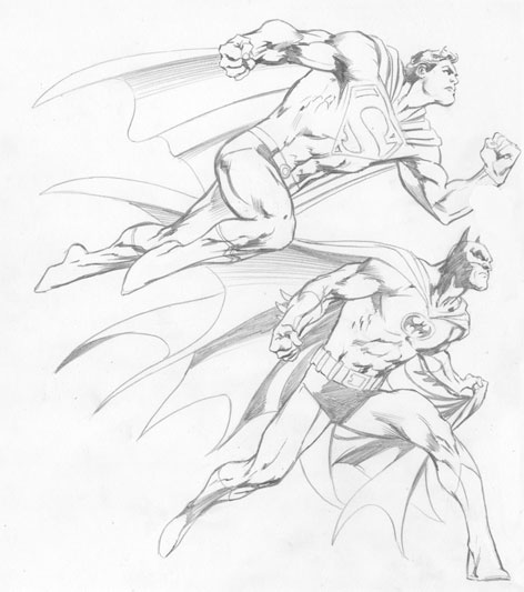 472x533 Drawn Superman Batman