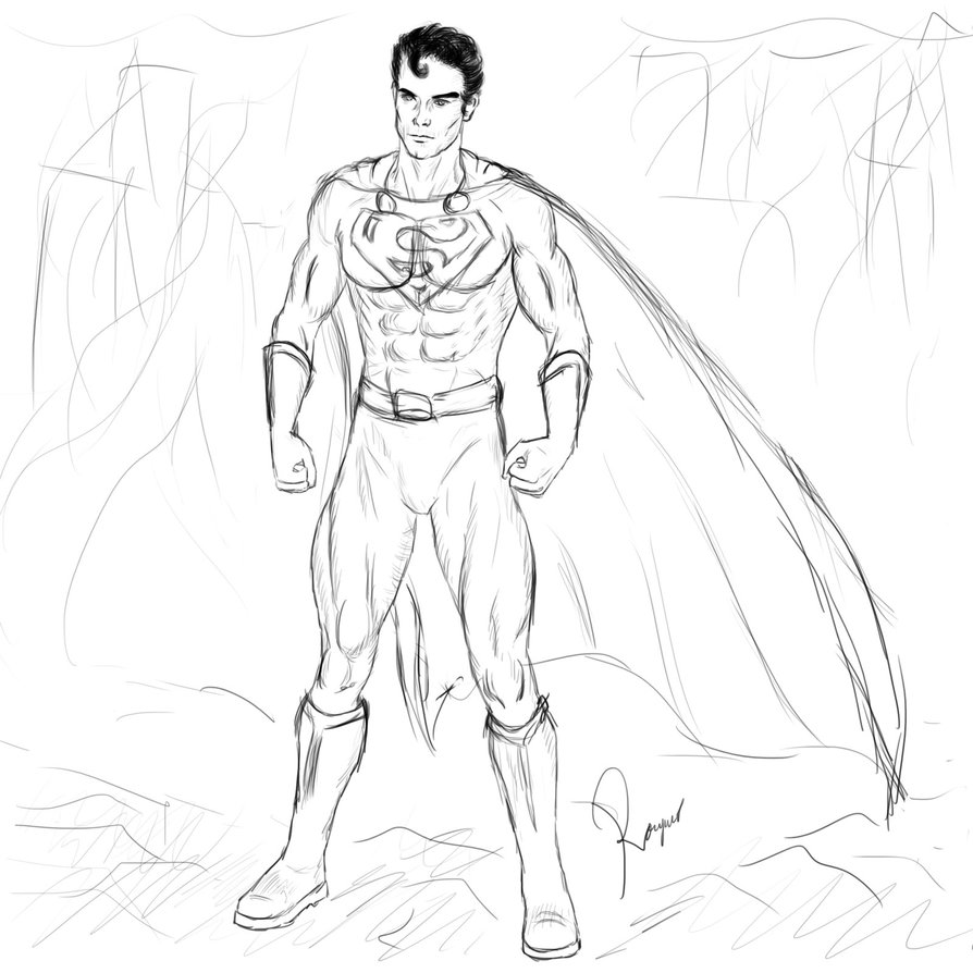 894x894 Superman Fanart Sketch By Ronggo