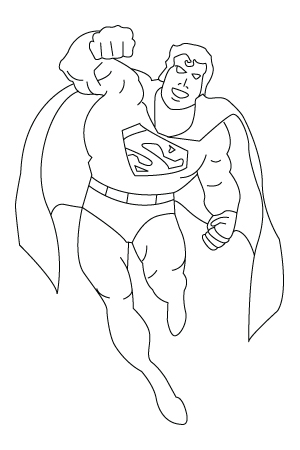 300x450 Drawing Of Superman To Color