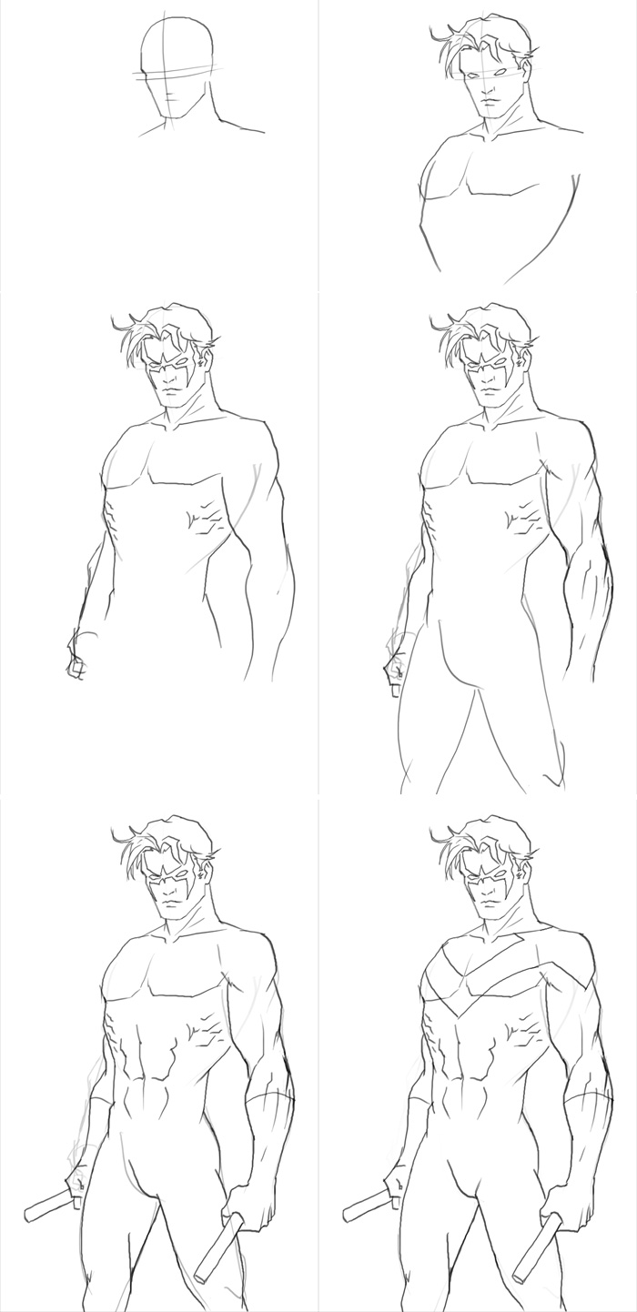 700x1442 How To Draw Nightwing