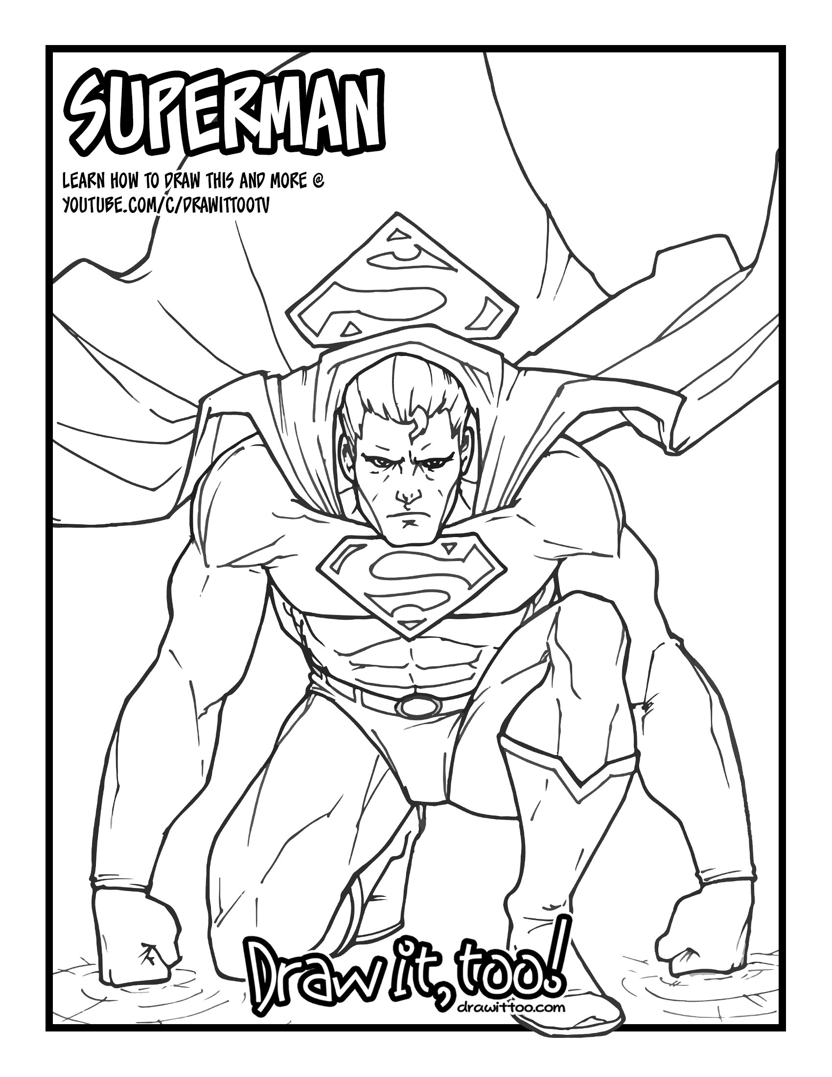 1700x2200 Superman (Classic Comic Version) Tutorial
