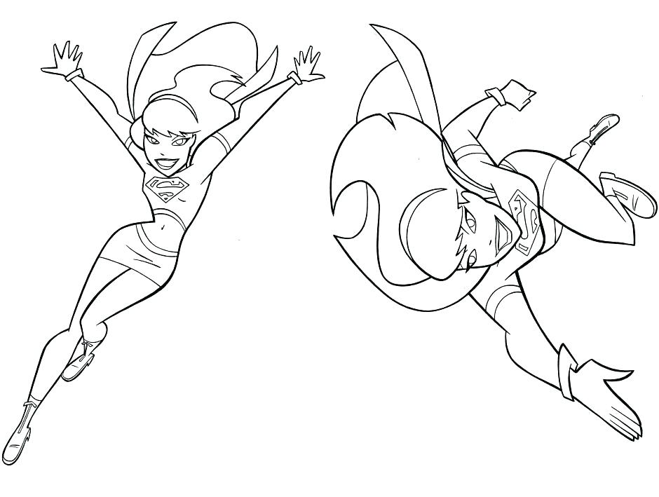 940x709 Supergirl Coloring Pages