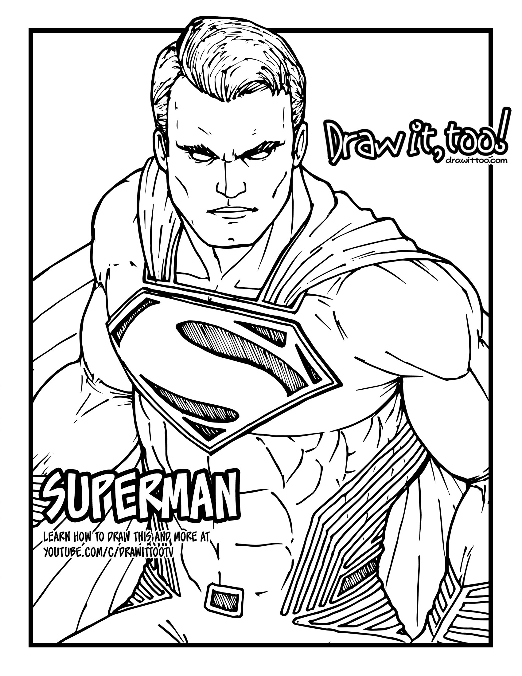 1700x2200 How To Draw Superman (Justice League) Drawing Tutorial