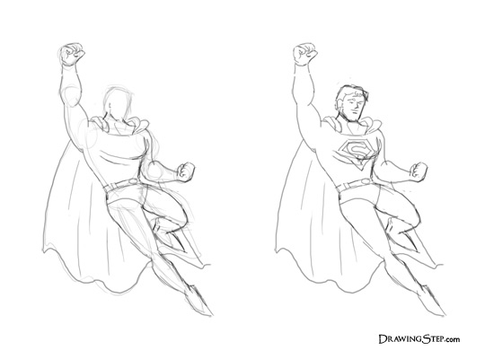 540x400 How To Draw Superman Flying