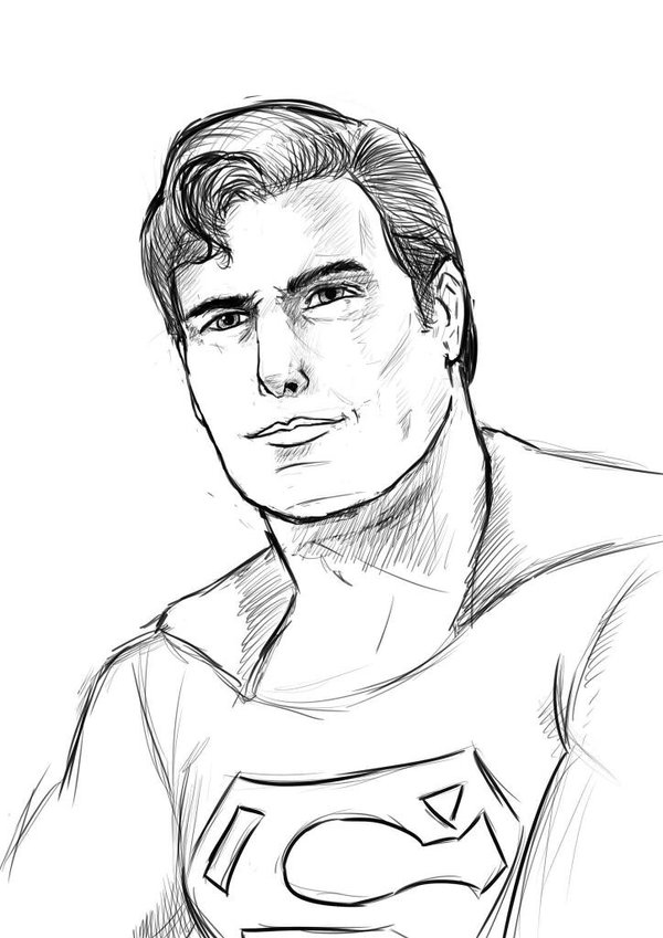600x849 Superman (Christopher Reeves) Fan Art Sketch By Greenoraphon98
