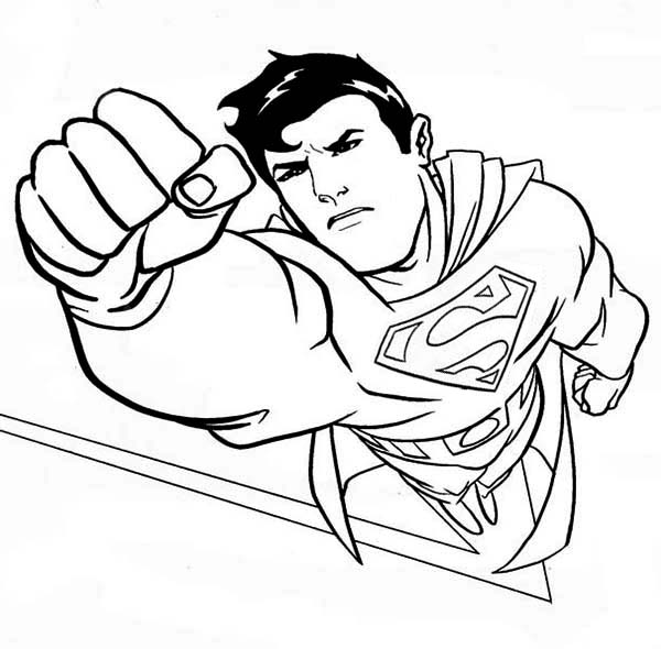 600x590 Superman Coloring Page