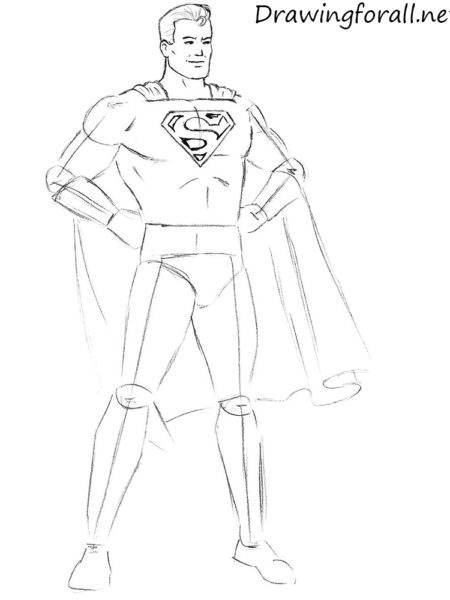 450x600 Superman Drawing, Pencil, Sketch, Colorful, Realistic Art Images