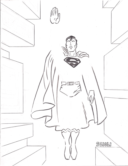 432x560 Process Superman Illustration For Akron Comicon American Barbarian