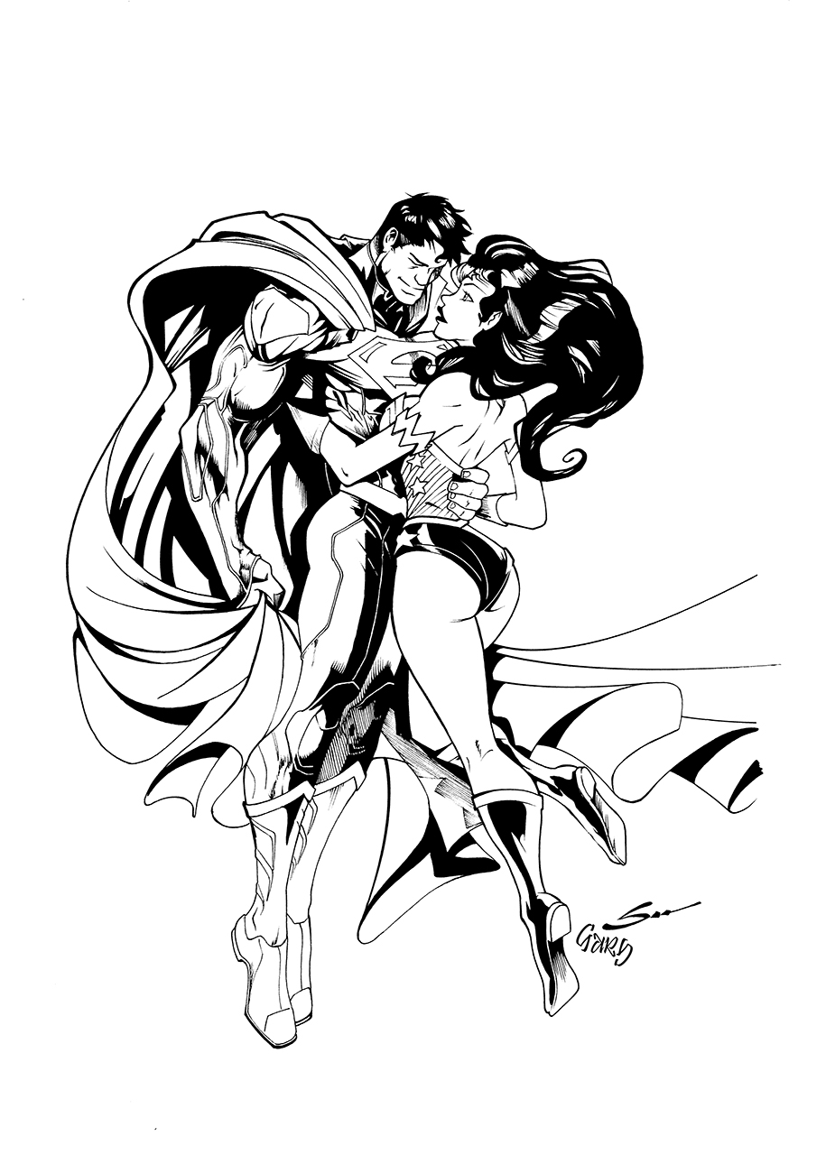 915x1290 Superman And Wonder Woman By Gordotote Inked Small By Gz12wk