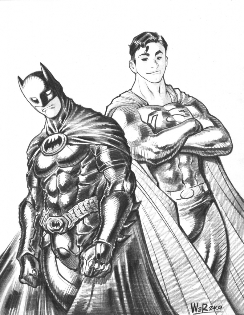 792x1024 Batman Superman Pencil Drawing Batman Superman Sketch Adamwarren