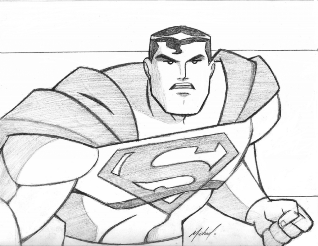 1024x793 Superman Pencil Drawings Superman In Michael Hill39s Sketches