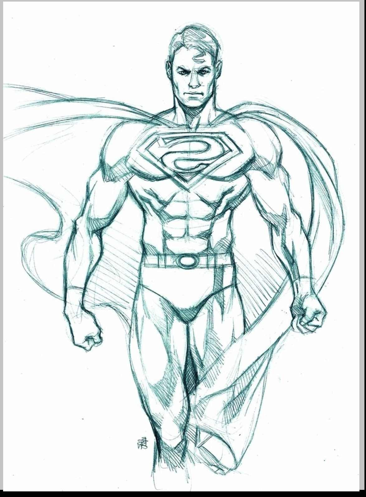 1175x1595 Superman Pencil Sketch Rough Pencil Drawings Drawing Examples