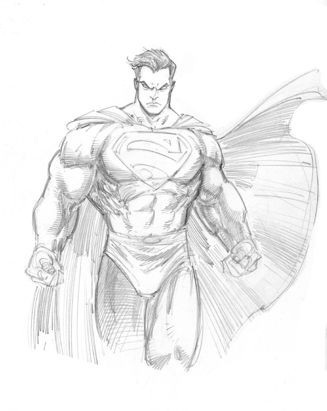 636x800 Superman Sketch, In Cory Hamscher's 2013 Comic Art Gallery Room
