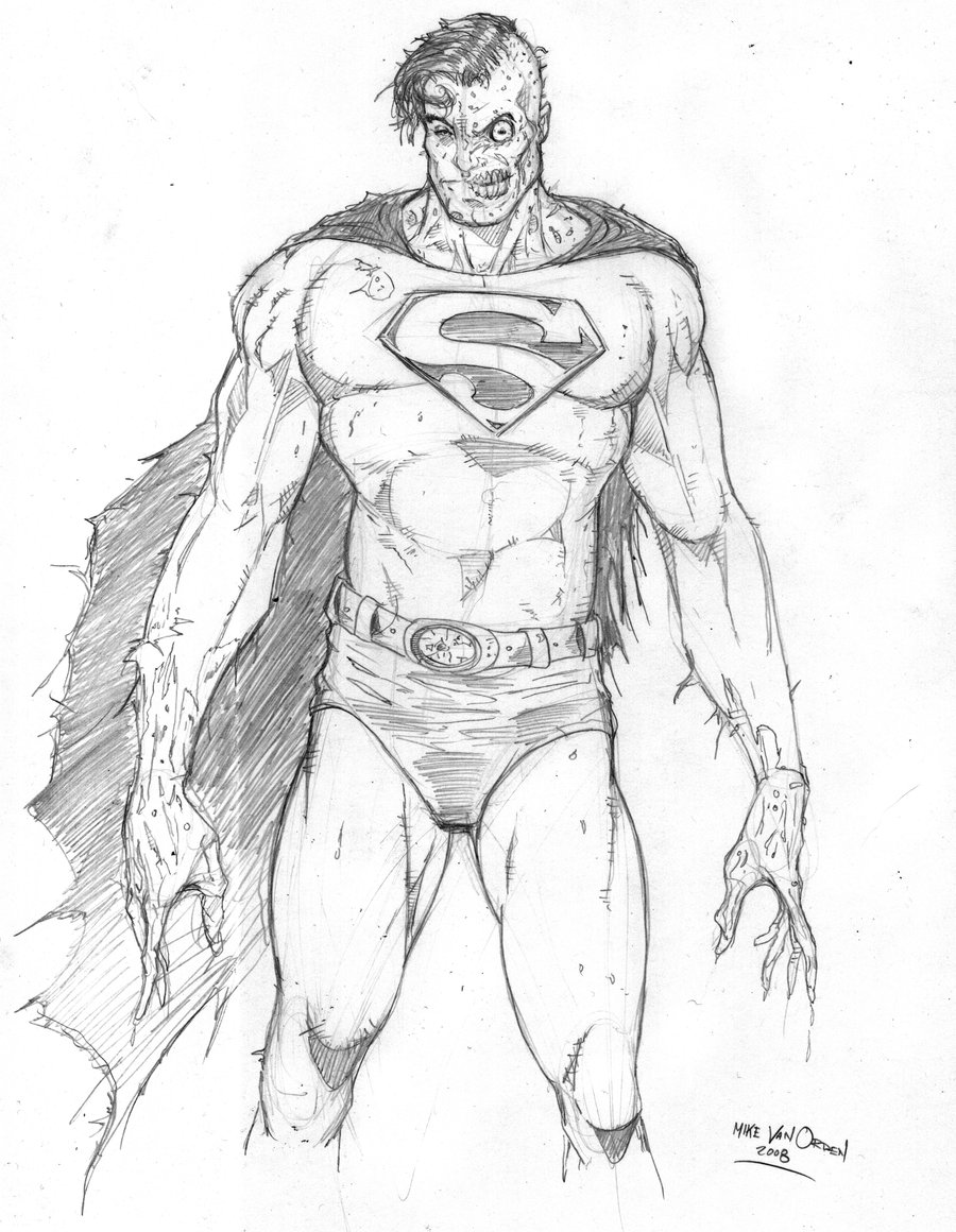 900x1160 Zombie Superman By Mikevanorden