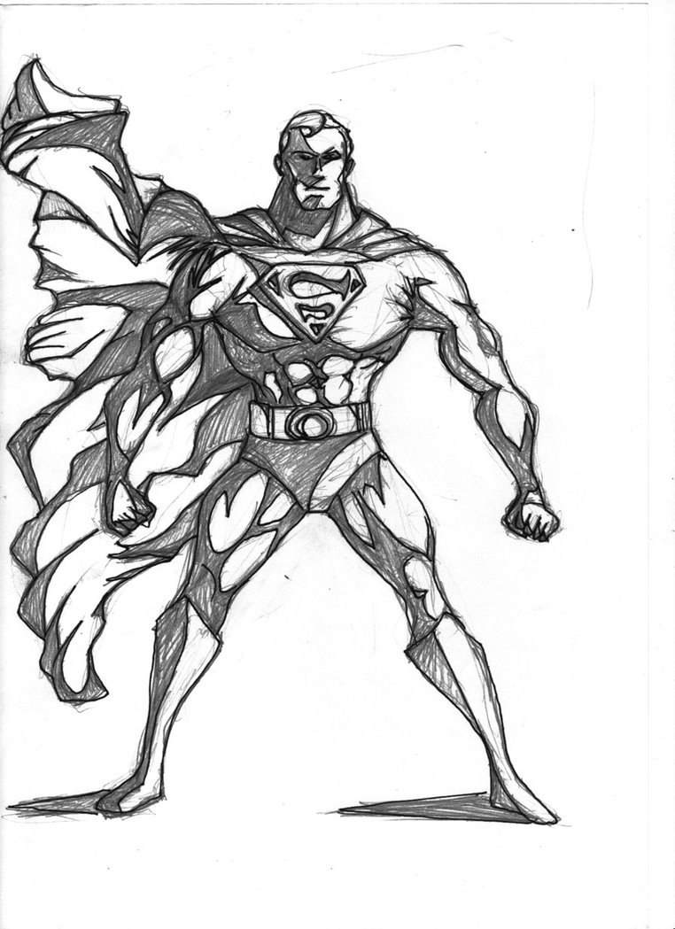 762x1049 Superman Pencil Sketch By Dave365