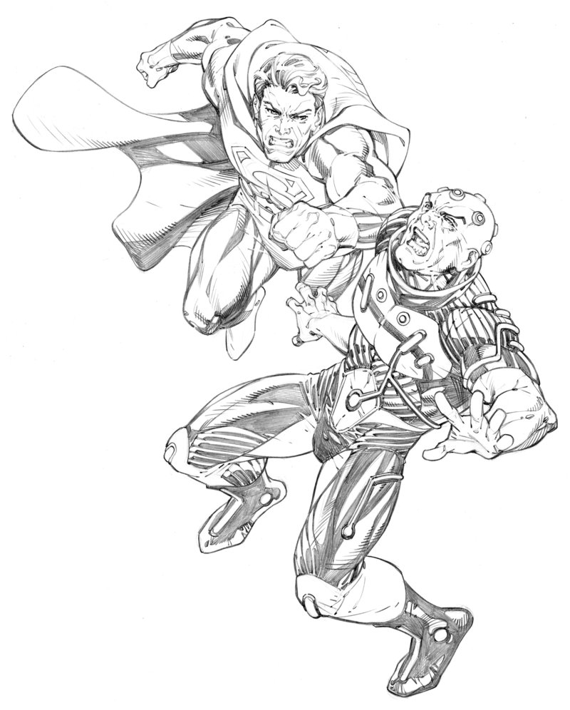 800x996 Superman Vs Brainiac By Randygreen On Lineart