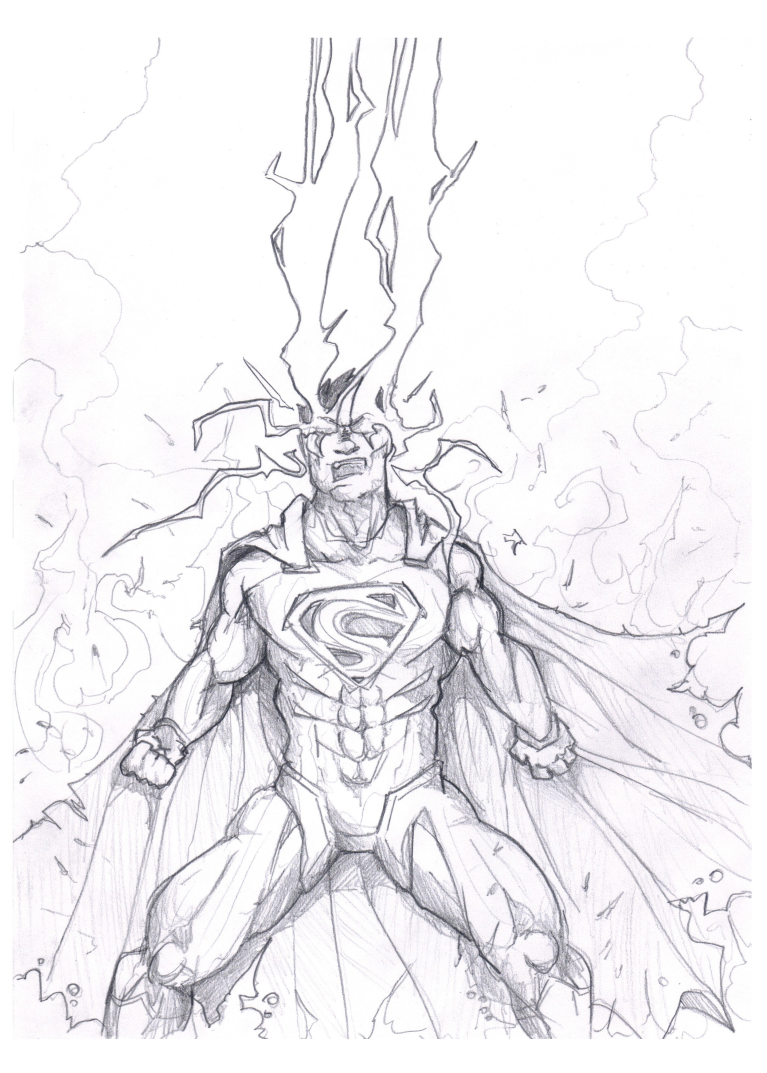 767x1073 Superman Unleashed Drawing By Akthar