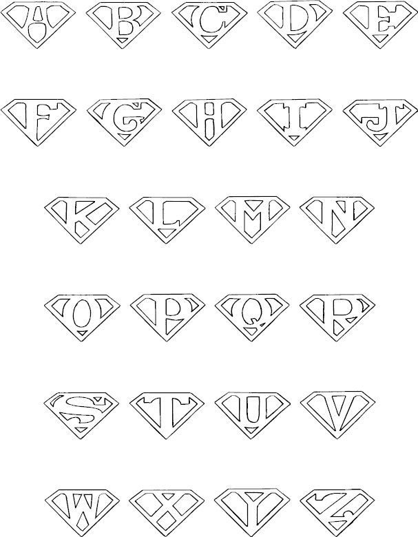 607x780 Superman Logo Alphabet
