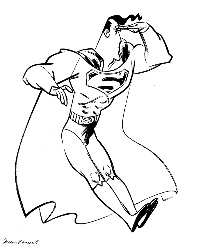 691x864 Superman Clipart Line Drawing
