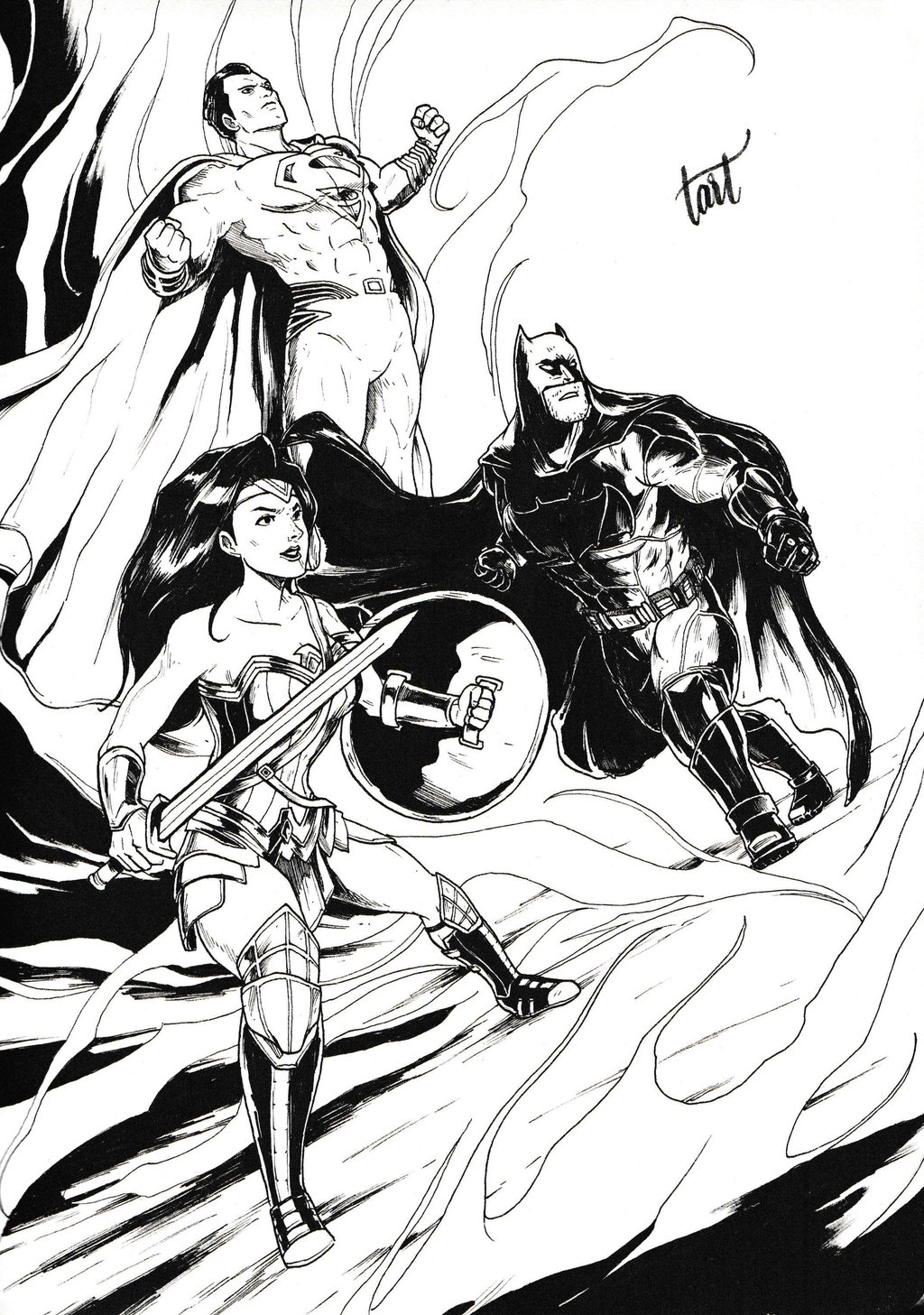 1024x1457 Batman Vs Superman (With Wonder Woman) By Grabat9rt