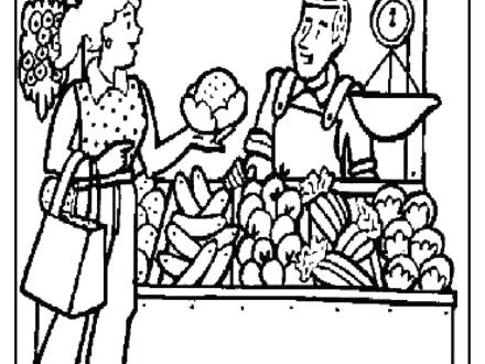 440x330 Market Coloring Pages Preschool Fruit Coloring Pages Supermarket